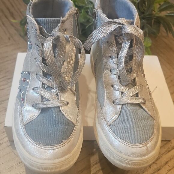Denim Star Hightop Sneakers Size 2 Nina - Picture 2 of 9